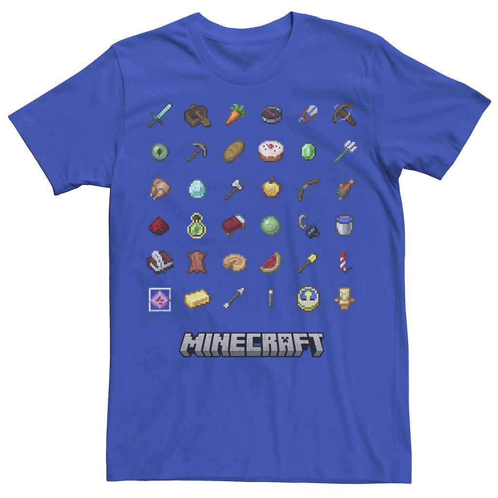 キャラクター Tシャツ 【 LICENSED CHARACTER MINECRAFT A GUIDE TO ITEMS GRID TEE / ROYAL 】 メンズファッション トップス カットソーのサムネイル