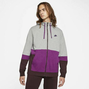 ナイキ NIKE フルジップ ジャージー フーディー パーカー 灰色 グレー グレイ ヘザー 【 GRAY HEATHER NIKE COLORBLOCK FULLZIP JERSEY HOODIE DARK 】 メンズファッション トップス スウェット トレーナー