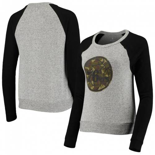 ファナティクス 灰色 グレー グレイ プレスティージ カモ柄 ラグラン クルー スウェットシャツ トレーナー 【 FANATICS BRANDED GRAY PRESTIGE CAMO RAGLAN CREW NECK SWEATSHIRT / 76R GREY 】 レディースファッシ