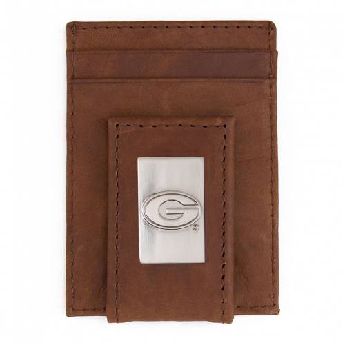 W[WA uhbO z F uE uhbOX   GEORGIA BULLDOGS FRONT-POCKET WALLET MONEY CLIP   UGA BROWN   obO P[X Yz