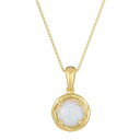 ゴールド 銀色 シルバー ネックレス 【 GEMMINDED 18K GOLD PLATED STERLING SILVER LAB-CREATED OPAL CIRCLE PENDANT NECKLACE / GOLD TONE 】 ジュエリー アクセサリー レディースジュエリー ペンダント(4)