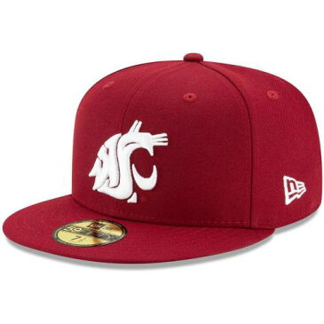 NEW ERA クリムゾン ワシントン スケートボード クーガーズ チーム ロゴ 赤 レッド ニューエラ ワシントンステイト 【 STATE TEAM RED CRIMSON PRIMARY LOGO BASIC 59FIFTY FITTED HAT WSC 】