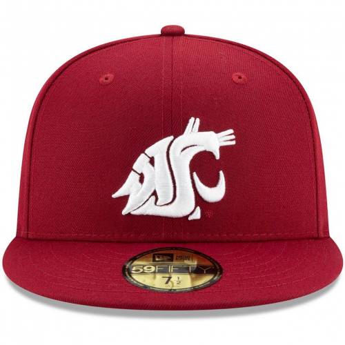 NEW ERA クリムゾン ワシントン スケートボード クーガーズ チーム ロゴ 赤 レッド ニューエラ ワシントンステイト 【 STATE TEAM RED CRIMSON PRIMARY LOGO BASIC 59FIFTY FITTED HAT WSC 】