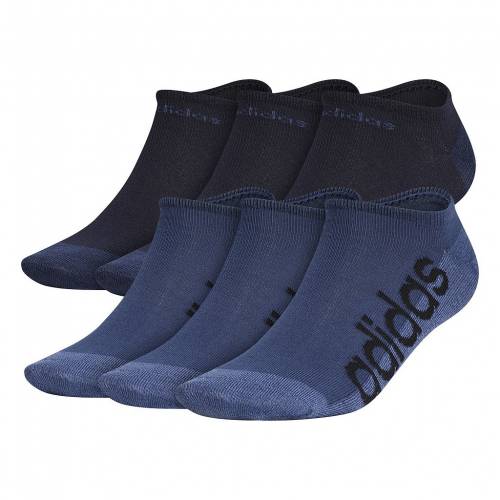 アディダス ADIDAS 靴下 【 Linear Superlite Ii 6-pack No-show Socks 】 Marine Blue Crew Blue