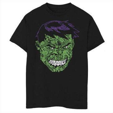 マーベル グラフィック Tシャツ 黒色 ブラック 【 MARVEL HULK ANGRY FACE BUILD UP FILL GRAPHIC TEE BLACK 】