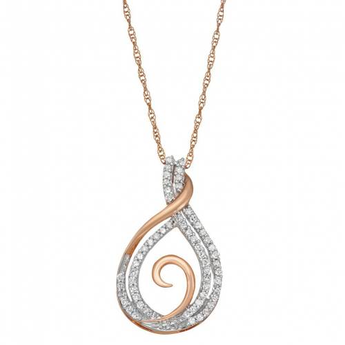 ローズ ゴールド ダイヤモンド ネックレス T.W. 【 HDI 10K ROSE GOLD 1/4 CARAT DIAMOND SWIRL NECKLACE / 10K ROSE GOLD 】 ジュエリー アクセサリー レディースジュエリー ペンダント ローズ ゴールド ダイヤモンド ネックレス T.W. 【 HDI 10K ROSE GOLD 1/4 CARAT DIAMOND SWIRL NECKLACE / 10K ROSE GOLD 】 ジュエリー アクセサリー レディースジュエリー ペンダント