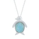 銀色 シルバー ネックレス 【 UNBRANDED STERLING SILVER LARIMAR PENGUIN PENDANT NECKLACE / SILVERTONE 】 ジュエリー アクセサリー レディースジュエリー ペンダント