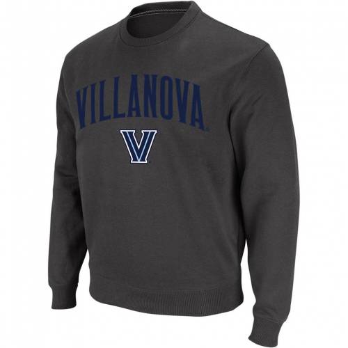 コロシアム チャコール ヴィラノーバ ワイルドキャッツ ロゴ クルー スウェットシャツ トレーナー & 【 COLOSSEUM CHARCOAL VILLANOVA WILDCATS ARCH LOGO CREW NECK SWEATSHIRT / VIL CHARCO 】 メンズファッション