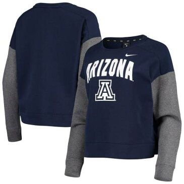 ナイキ チャコール アリゾナ ワイルドキャッツ キャンパス スウェットシャツ トレーナー 紺色 ネイビー 【 NIKE NAVY HEATHERED CHARCOAL CAMPUS DOLMAN PULLOVER SWEATSHIRT ARZ 】