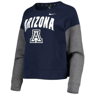 ナイキ チャコール アリゾナ ワイルドキャッツ キャンパス スウェットシャツ トレーナー 紺色 ネイビー 【 NIKE NAVY HEATHERED CHARCOAL CAMPUS DOLMAN PULLOVER SWEATSHIRT ARZ 】
