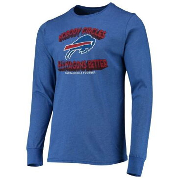 ファナティクス バッファロー ビルズ スリーブ Tシャツ 青色 ブルー 長袖 メンズ 【 SLEEVE FANATICS BRANDED HEATHERED ROYAL CURTAIN CALL TRIBLEND TSHIRT BIL BLUE 】