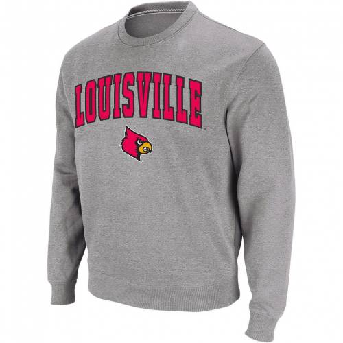 コロシアム ヘザー 灰色 グレー グレイ ルイビル カーディナルス ロゴ クルー スウェットシャツ トレーナー & 【 COLOSSEUM HEATHER GRAY LOUISVILLE CARDINALS ARCH LOGO CREW NECK SWEATSHIRT / LOU GREY 】 メンズフ