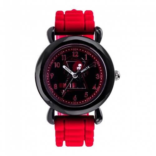 キャラクター 黒色 ブラック タイム ウォッチ 時計 赤 レッド KIDS' 【 LICENSED CHARACTER MARVEL BLACK WIDOW TIME TEACHER WATCH / RED 】 腕時計 キッズ 腕時計 ※入荷時に電池が切れの場合もありますので予