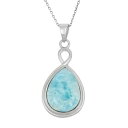 銀色 シルバー ネックレス 青色 ブルー 【 UNBRANDED LARIMAR STERLING SILVER TEARDROP HALO PENDANT NECKLACE / BLUE 】 ジュエリー アクセサリー レディースジュエリー ペンダント