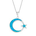 ブランド名Unbranded性別womens (adult)商品名Lab-Created Blue Opal Sterling Silver Moon &amp; Star Pendant Necklaceカラー/Blue