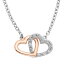 ダイヤモンド 銀色 シルバー ネックレス 白色 ホワイト T. W. 【 UNBRANDED 1/8 CARAT DIAMOND STERLING SILVER TWO TONE DOUBLE HEART NECKLACE / WHITE 】 ジュエリー アクセサリー レディースジュエリー ペンダント