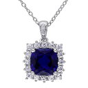銀色 シルバー 青色 ブルー 白色 ホワイト ダイヤモンド ネックレス & 【 STELLA GRACE STERLING SILVER LAB CREATED BLUE SAPPHIRE, WHITE SAPPHIRE DIAMOND ACCENT HALO PENDANT NECKLACE / STERLING SILVER 】 ジュエリー アクセ(4)