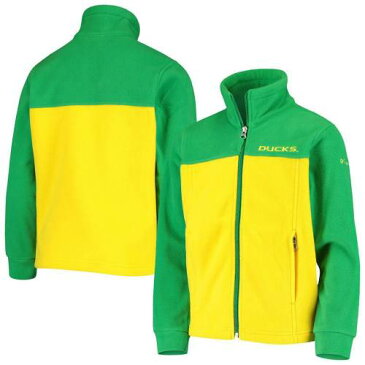 UNBRANDED 子供用 オレゴン ダックス チーム フリース フルジップ ジャケット 緑 グリーン ジュニア キッズ 【 TEAM GREEN UNBRANDED YOUTH COLUMBIA YELLOW FLANKER II FLEECE FULLZIP JACKET UOO 】