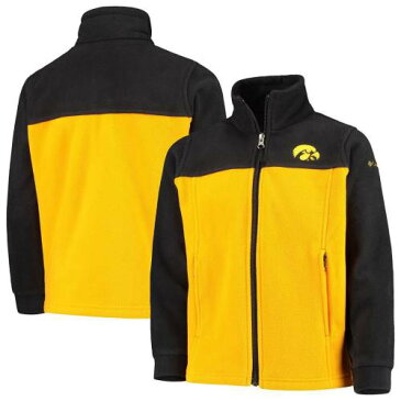 UNBRANDED 子供用 アイオワ ホークアイズ フリース フルジップ ジャケット 黒色 ブラック ジュニア キッズ 【 UNBRANDED YOUTH COLUMBIA BLACK GOLD FLANKER II FLEECE FULLZIP JACKET IWA 】
