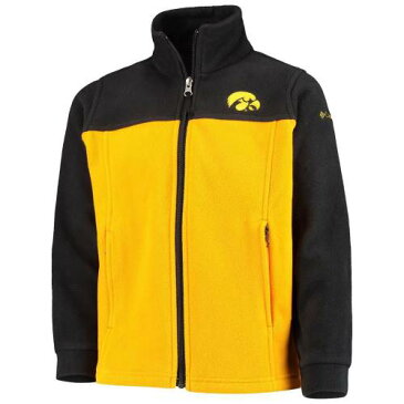 UNBRANDED 子供用 アイオワ ホークアイズ フリース フルジップ ジャケット 黒色 ブラック ジュニア キッズ 【 UNBRANDED YOUTH COLUMBIA BLACK GOLD FLANKER II FLEECE FULLZIP JACKET IWA 】