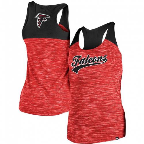 アトランタ ファルコンズ タンクトップ 黒色 ブラック ニューエラ 【 NEW ERA BLACK/RED ATLANTA FALCONS SPACE DYE SCOOP NECK RACERBACK TANK TOP / FAL BLACK 】 レディースファッション トップス