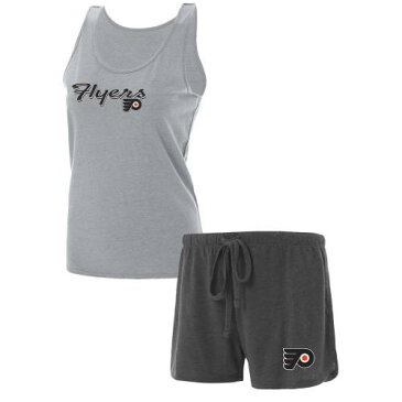 チャコール フィラデルフィア フライヤーズ タンクトップ ショーツ ハーフパンツ 灰色 グレー & 【 UNBRANDED CONCEPTS SPORT HEATHERED GRAY CHARCOAL ANCHOR SHORTS SLEEP SET FLY GREY 】