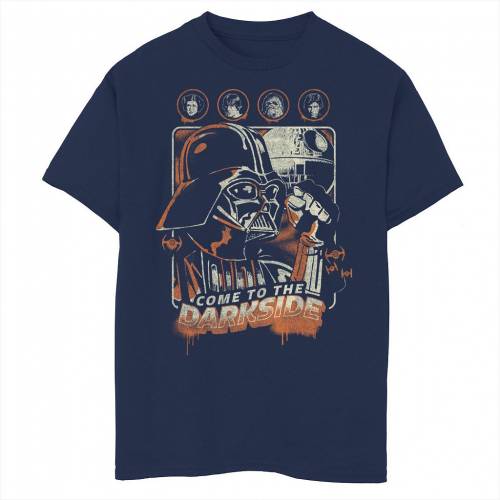 【★スーパーSALE★9/11深夜2時迄】STAR WARS グラフィック Tシャツ 紺色 ネイビー スターウォーズ 【 HALLOWEEN DARTH VADER COME TO THE DARK SIDE GRAPHIC TEE NAVY 】