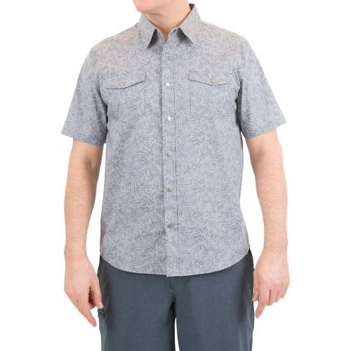 F u[ y MOUNTAIN AND ISLES REGULAR-FIT CHAMBRAY FLORAL SNAP-FRONT SHIRT / BLUE z Yt@bV gbvX