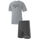 チャコール スパーズ Tシャツ ショーツ ハーフパンツ 灰色 グレー サンアントニオ 【 UNBRANDED CONCEPTS SPORT GRAY/HEATHERED CHARCOAL SAN ANTONIO SPURS T-SHIRT AND SHORTS SLEEP SET / SPR GREY 】 インナー 下着 ナイト