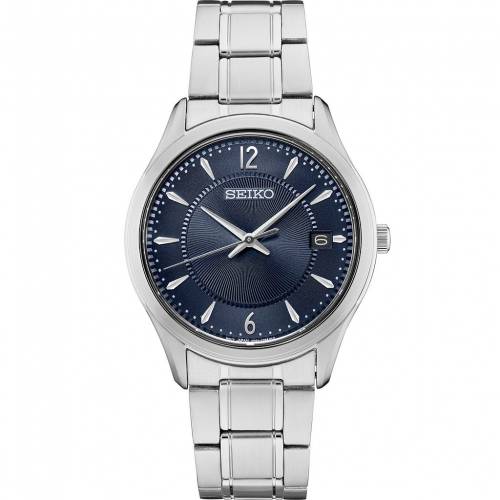 セイコー 青色 ブルー ステンレス 銀色 スチール ウォッチ 時計 シルバー 【 SEIKO ESSENTIAL BLUE DIAL STAINLESS STEEL WATCH - SUR419 / SILVER 】 腕時計 メンズ腕時計 ※入荷時に電池が切れの場合もありま