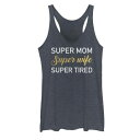 グラフィック タンクトップ 紺色 ネイビー ヘザー 【 UNBRANDED SUPER MOM WIFE TIRED GRAPHIC TANK TOP / NA...
