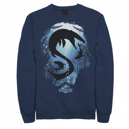 キャラクター グラフィック フリース 紺色 ネイビー 【 LICENSED CHARACTER JURASSIC WORLD UNDER WATER FEARS GRAPHIC FLEECE PULLOVER / NAVY 】 メンズファッション トップス スウェット トレーナー