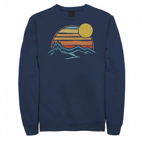 キャラクター スウェットシャツ トレーナー 紺色 ネイビー 【 LICENSED CHARACTER OUTDOOR SUNSET MOUNTAINS COLOR FADE SWEATSHIRT / ..