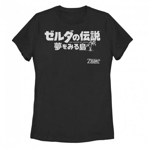 キャラクター レジェンド Tシャツ 黒色 ブラック LINK'S 【 LICENSED CHARACTER NINTENDO LEGEND OF ZELDA AWAKENING KANJI TEXT TEE / BLACK 】 キッズ ベビー マタニティ トップス カットソー