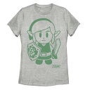 キャラクター レジェンド グラフィック Tシャツ ヘザー 【 LICENSED CHARACTER NINTENDO LEGEND OF ZELDA LINKS AWAKENING LINK GRAPHIC TEE / ATHLETIC HEATHER 】 キッズ ベビー マタニティ トップス カットソー