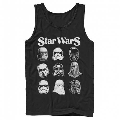 タンクトップ 黒色 ブラック スターウォーズ 【 STAR WARS STORM TROOPER HELMETS POSTER TANK TOP / BLACK 】 メンズファッション トップス