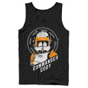 キャラクター コマンダー ロゴ タンクトップ 黒色 ブラック スターウォーズ 【 LICENSED CHARACTER STAR WARS COMMANDER CODY BUST LOGO TANK / BLACK 】 メンズファッション トップス