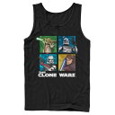 【★Fashion THE SALE★1/14迄】キャラクター ボックス タンクトップ 黒色 ブラック スターウォーズ: 【 LICENSED CHARACTER STAR WARS: THE CLONE WARS GROUP SHOT BOX UP TANK / BLACK 】 メンズファッション トップス