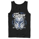 キャラクター タンクトップ 黒色 ブラック スターウォーズ 【 LICENSED CHARACTER STAR WARS CLONE CAPTAIN HEAD SHOT PORTRAIT TANK / BLACK 】 メンズファッション トップス