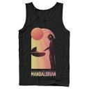 キャラクター タンクトップ 黒色 ブラック スターウォーズ 【 LICENSED CHARACTER STAR WARS THE MANDALORIAN CHILD SUNSET MEETING TANK TOP / BLACK 】 メンズファッション トップス