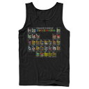 【★スーパーSALE★12/11深夜2時迄】キャラクター タンクトップ 黒色 ブラック 【 LICENSED CHARACTER NINTENDO SUPER MARIO PERIODIC TABLE OF CHARACTER PANEL GRID TANK / BLACK 】 メンズファッション トップス