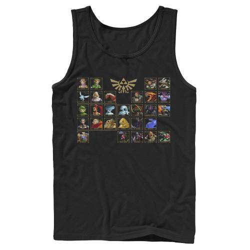 キャラクター レジェンド タイム タンクトップ 黒色 ブラック 【 LICENSED CHARACTER NINTENDO LEGEND OF ZELDA OCARINA TIME PERIODIC TANK TOP / BLACK 】 メンズファッション トップス