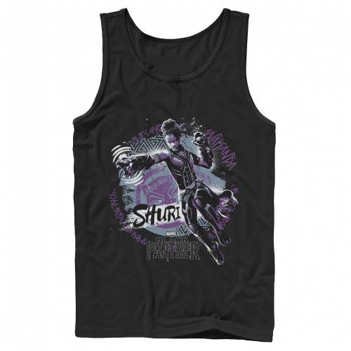 楽天スニケスマーベル 黒色 ブラック タンクトップ 【 MARVEL BLACK PANTHER MOVIE GRAFFITI TANK TOP / 】 メンズファッション トップス パーカー