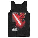 キャラクター タンクトップ 黒色 ブラック スターウォーズ 【 LICENSED CHARACTER STAR WARS CLONE MAUL STRIKES TANK TOP / BLACK 】 メンズファッション トップス