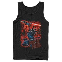 キャラクター 赤 レッド タンクトップ 黒色 ブラック スターウォーズ 【 LICENSED CHARACTER STAR WARS DARTH MAUL RED SABER PORTRAIT TANK TOP / BLACK 】 メンズファッション トップス