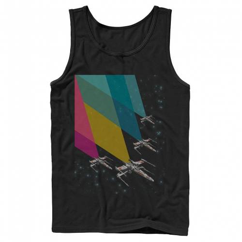 タンクトップ 黒色 ブラック スターウォーズ 【 STAR WARS X-WING CHROMA PRISM FLEET TANK TOP / BLACK 】 メンズファッション トップス