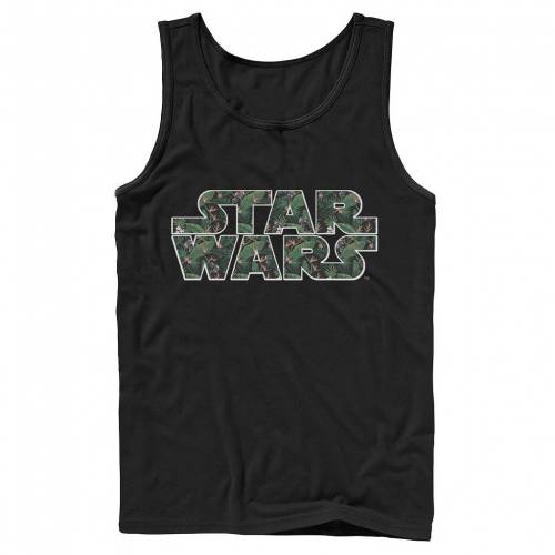 ロゴ タンクトップ 黒色 ブラック スターウォーズ 【 STAR WARS TROPICAL LOGO FILL TANK / BLACK 】 メンズファッション トップス