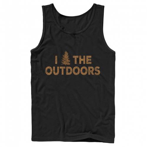 キャラクター タンクトップ 黒色 ブラック 【 LICENSED CHARACTER I TREE THE OUTDOORS TITLE TANK TOP / BLACK 】 メンズファッション トップス