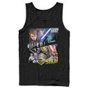 タンクトップ 黒色 ブラック スターウォーズ : & 【 STAR WARS THE CLONE WARS JEDI SITH PANELS TANK TOP / BLACK 】 メンズファッション トップス