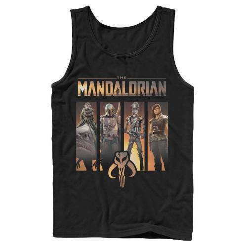 キャラクター タンクトップ 黒色 ブラック スターウォーズ 【 STAR WARS THE MANDALORIAN CHARACTER PANEL TANK TOP / BLACK 】 メンズファッション トップス